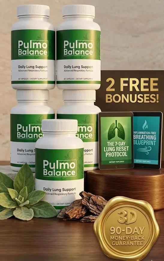 Pulmo Balance Natural Lung Health Supplement Bottle